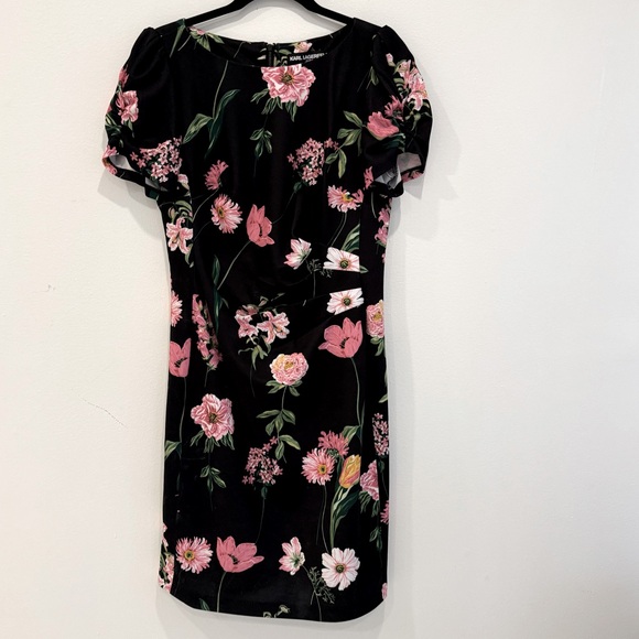 Karl Lagerfeld Black Floral Dress - Picture 3 of 15